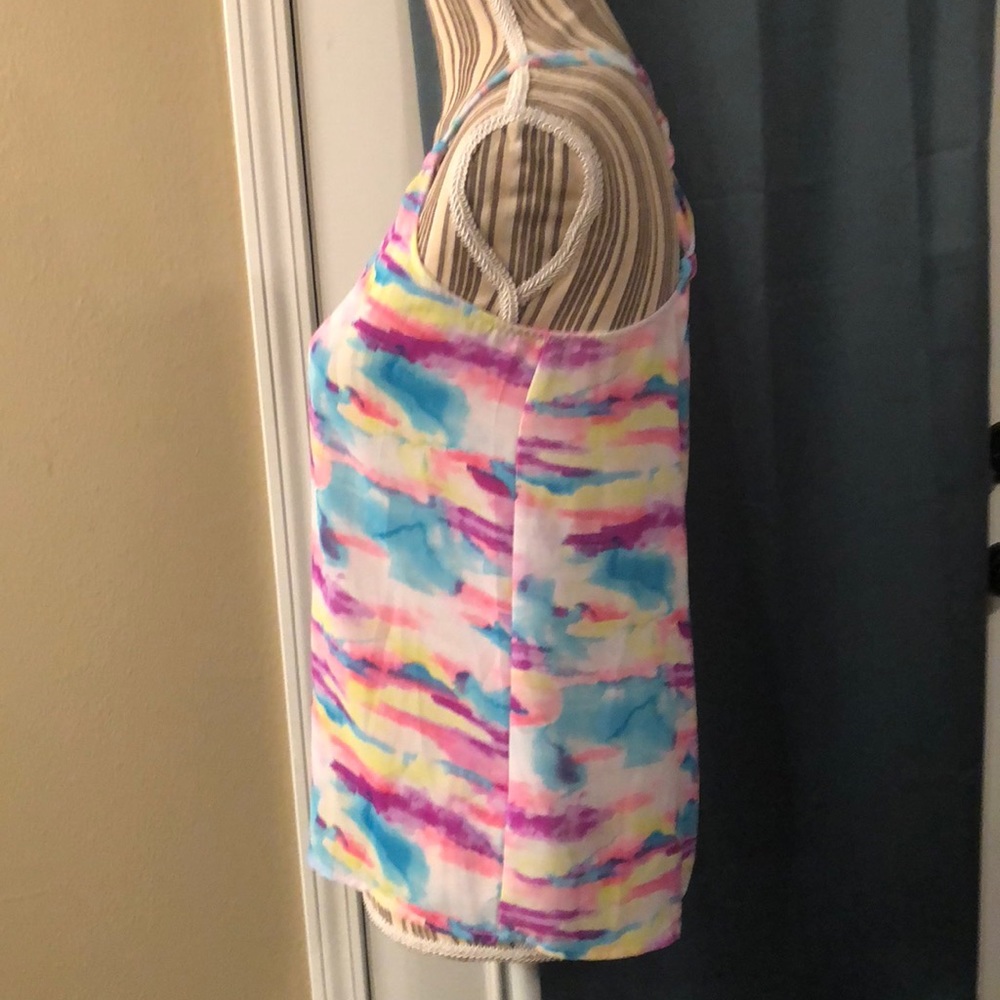 Multi Color Chiffon Tank Top - Picture 3 of 4